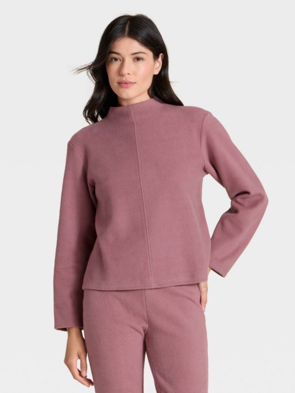 Mauve Pink Mock Neck Sweater, Super Soft, A New Day, Size M
